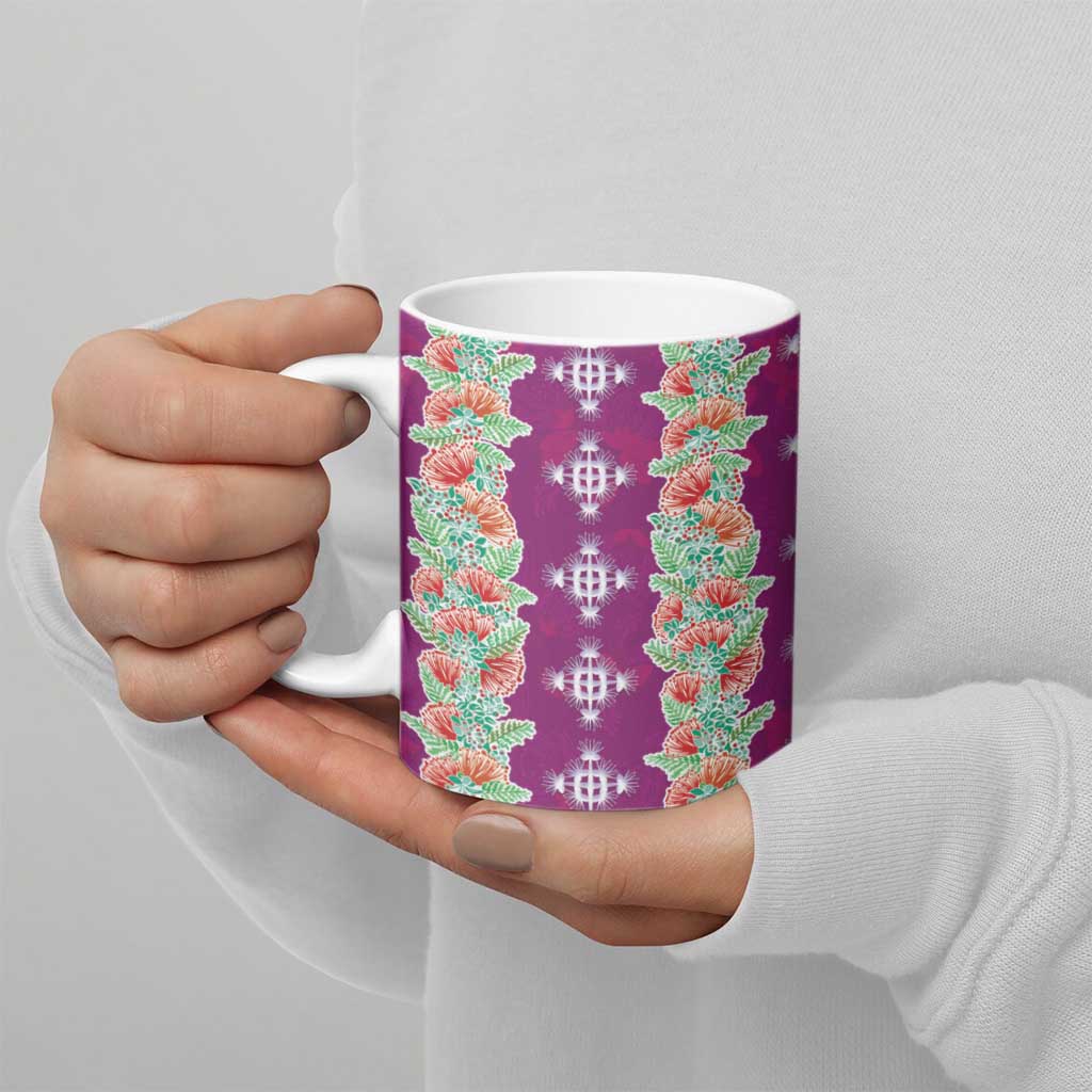 Hawaii Ohia Lehua Ceramic Mug Tropical Vibes Fuchsia