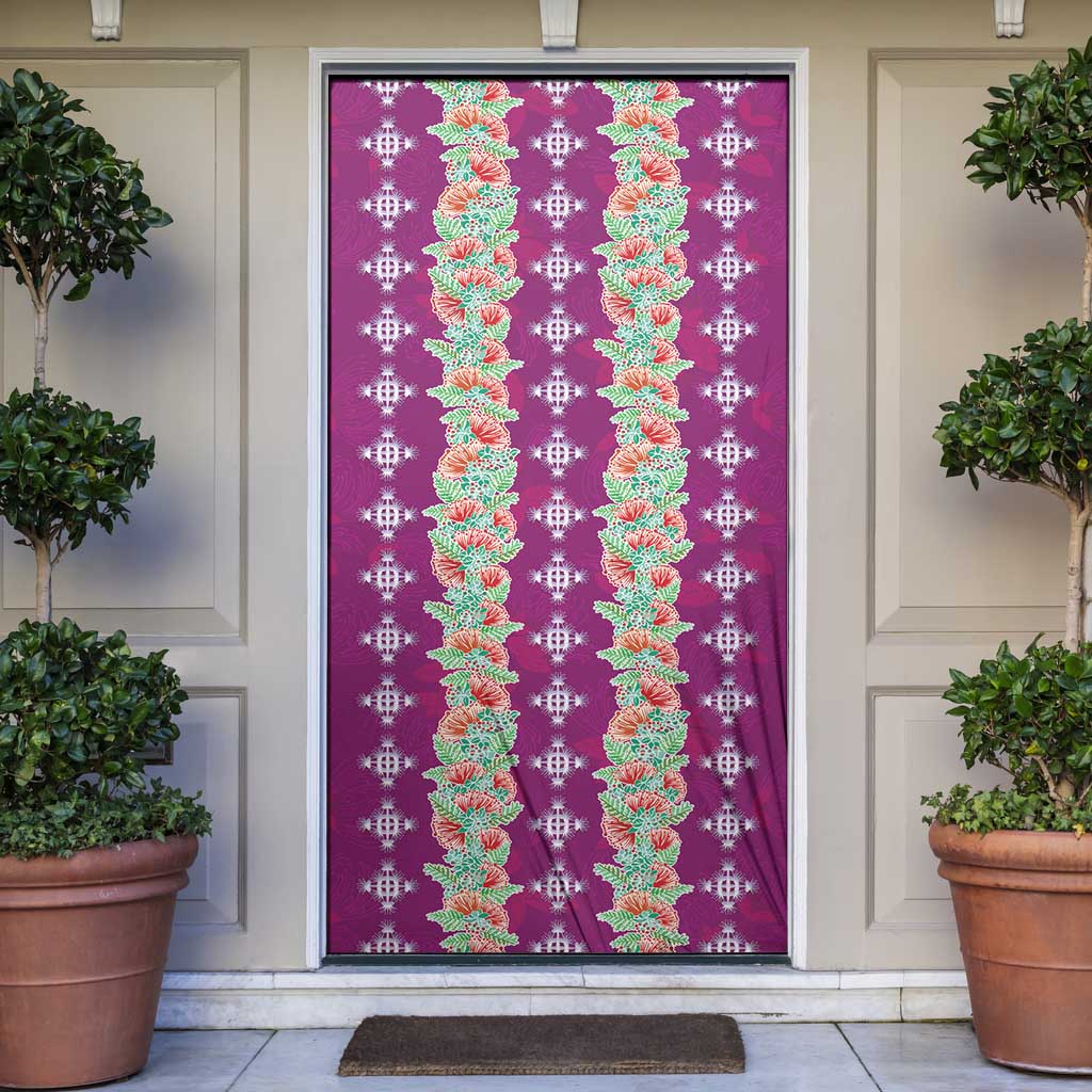Hawaii Ohia Lehua Door Cover Tropical Vibes Fuchsia