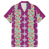 Hawaii Ohia Lehua Family Matching Off Shoulder Maxi Dress and Hawaiian Shirt Tropical Vibes Fuchsia