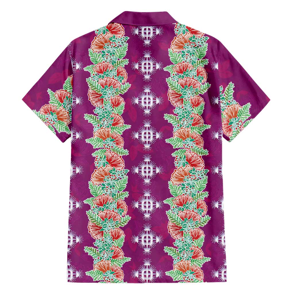 Hawaii Ohia Lehua Family Matching Off Shoulder Short Dress and Hawaiian Shirt Tropical Vibes Fuchsia