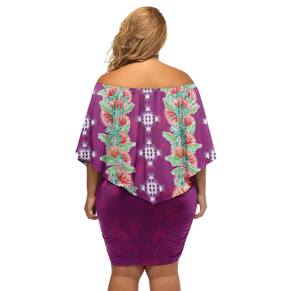 Hawaii Ohia Lehua Family Matching Off Shoulder Short Dress and Hawaiian Shirt Tropical Vibes Fuchsia