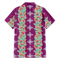 Hawaii Ohia Lehua Family Matching Puletasi and Hawaiian Shirt Tropical Vibes Fuchsia