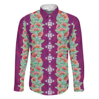 Hawaii Ohia Lehua Family Matching Puletasi and Hawaiian Shirt Tropical Vibes Fuchsia