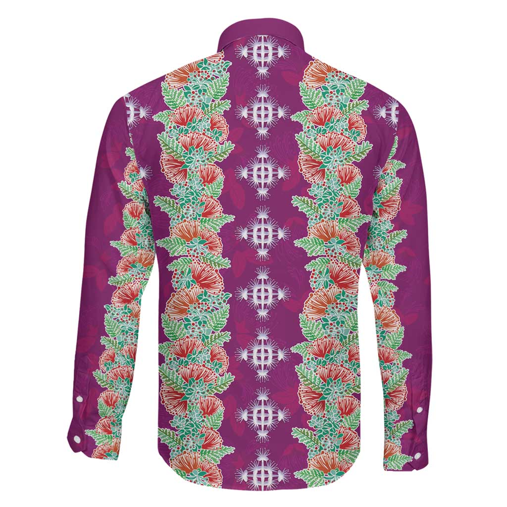 Hawaii Ohia Lehua Family Matching Puletasi and Hawaiian Shirt Tropical Vibes Fuchsia