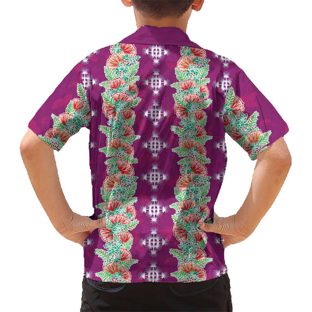 Hawaii Ohia Lehua Family Matching Summer Maxi Dress and Hawaiian Shirt Tropical Vibes Fuchsia