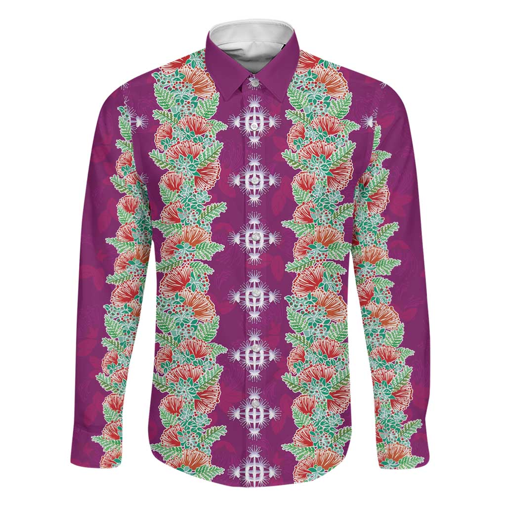 Hawaii Ohia Lehua Family Matching Summer Maxi Dress and Hawaiian Shirt Tropical Vibes Fuchsia