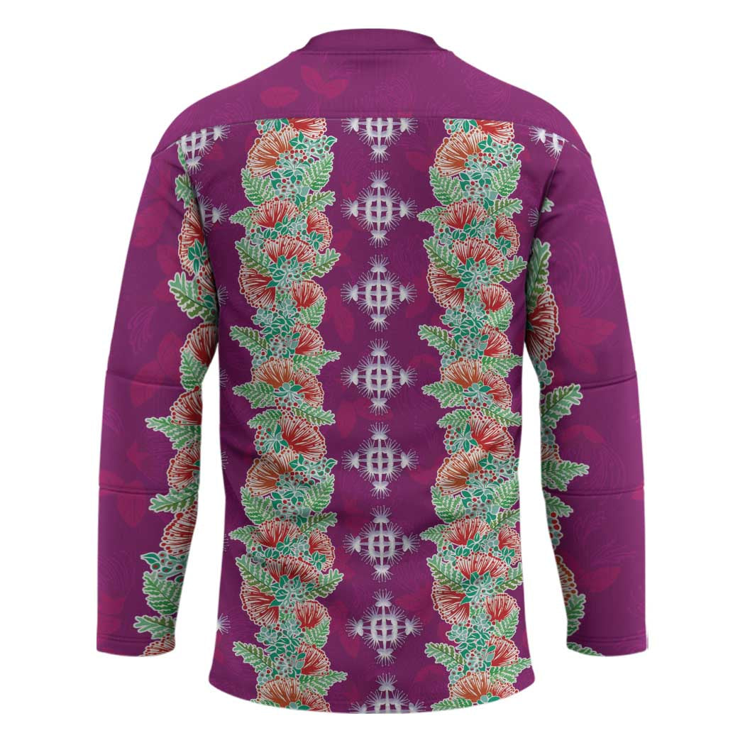 Hawaii Ohia Lehua Hockey Jersey Tropical Vibes Fuchsia LT05 - Polynesian Pride
