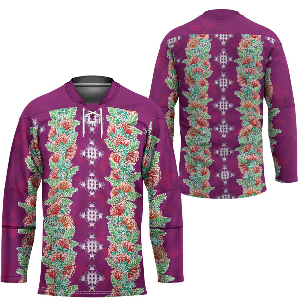 Hawaii Ohia Lehua Hockey Jersey Tropical Vibes Fuchsia LT05 - Polynesian Pride