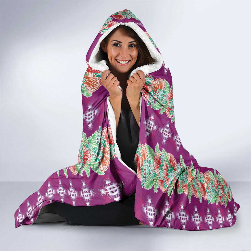 Hawaii Ohia Lehua Hooded Blanket Tropical Vibes Fuchsia