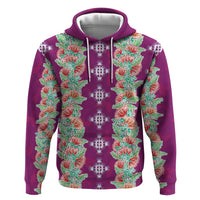 Hawaii Ohia Lehua Hoodie Tropical Vibes Fuchsia LT05 Pullover Hoodie Fuchsia - Polynesian Pride
