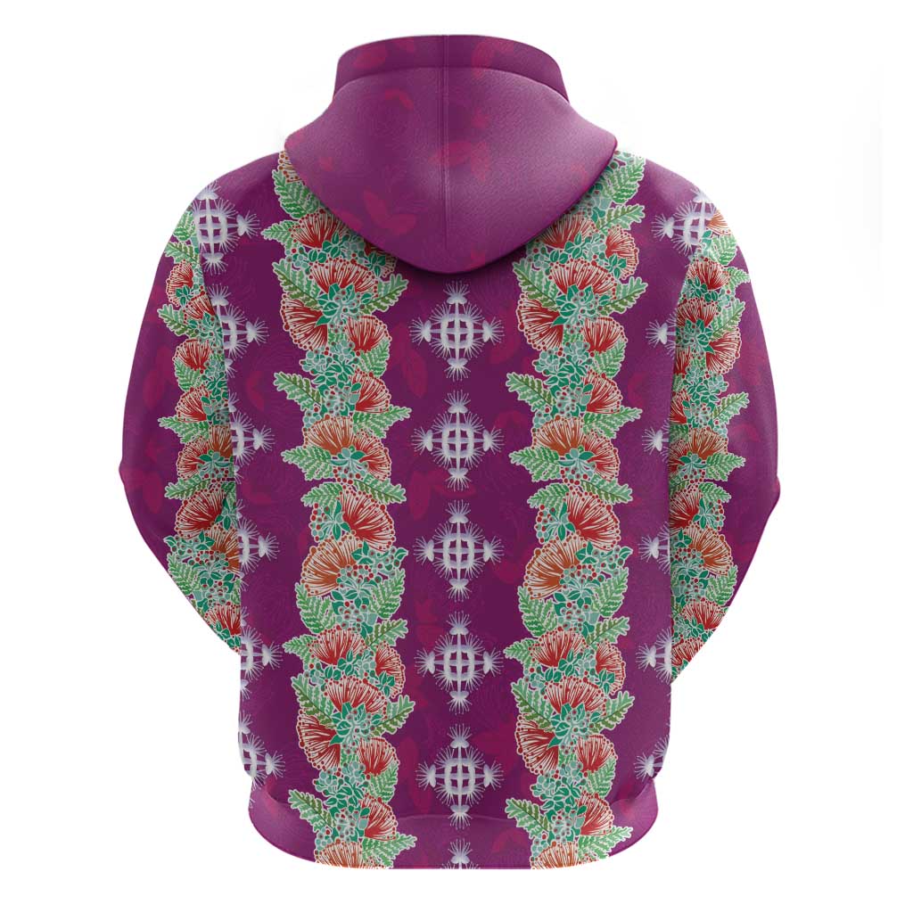 Hawaii Ohia Lehua Hoodie Tropical Vibes Fuchsia LT05 - Polynesian Pride