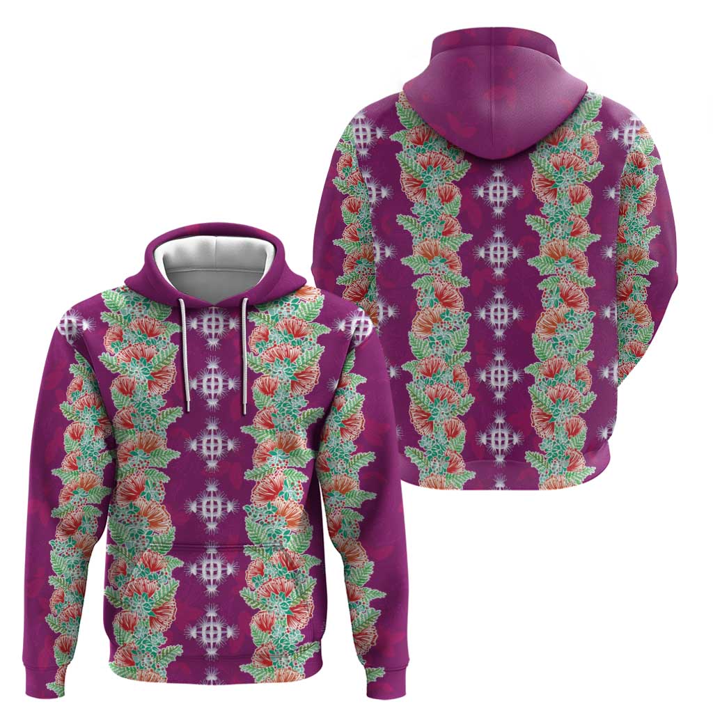 Hawaii Ohia Lehua Hoodie Tropical Vibes Fuchsia LT05 - Polynesian Pride