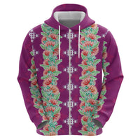 Hawaii Ohia Lehua Hoodie Tropical Vibes Fuchsia LT05 - Polynesian Pride