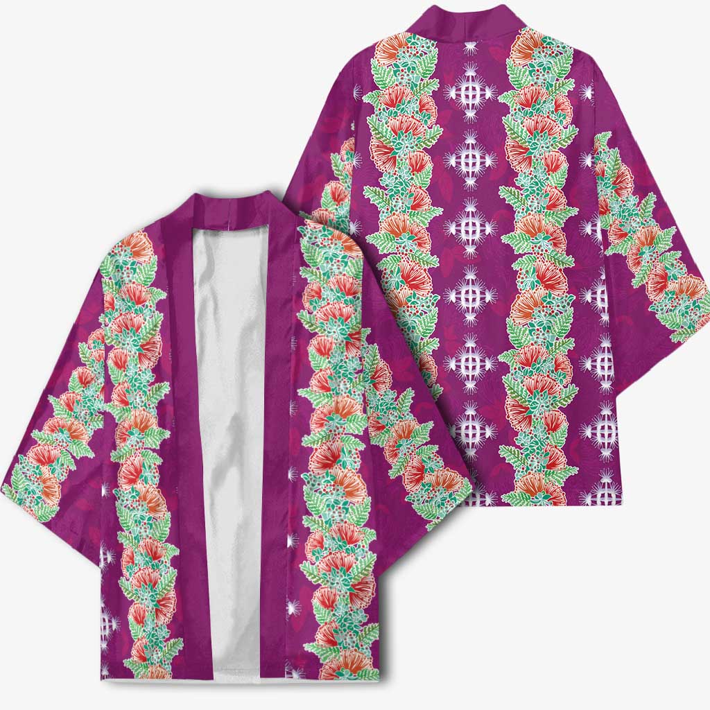Hawaii Ohia Lehua Kimono Tropical Vibes Fuchsia