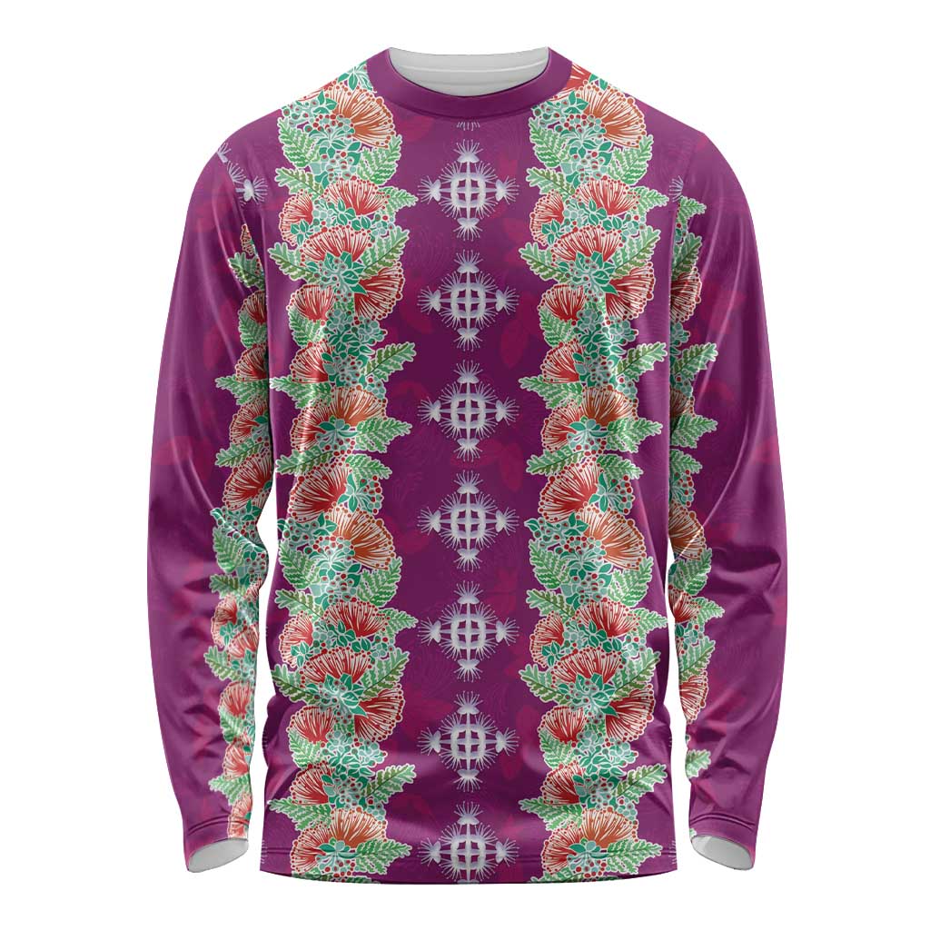 Hawaii Ohia Lehua Long Sleeve Shirt Tropical Vibes Fuchsia