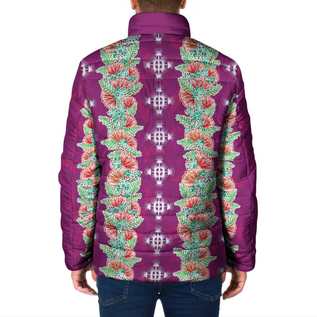 Hawaii Ohia Lehua Padded Jacket Tropical Vibes Fuchsia