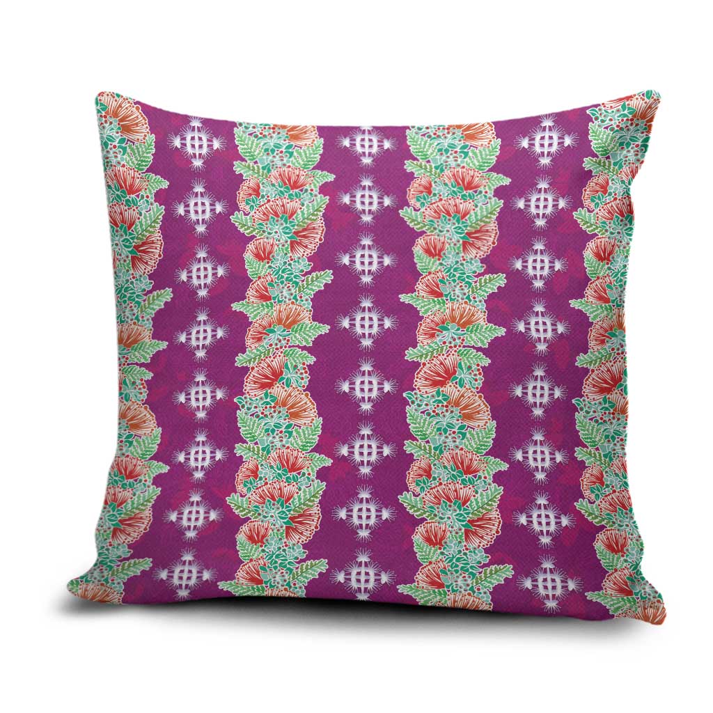 Hawaii Ohia Lehua Pillow Cover Tropical Vibes Fuchsia