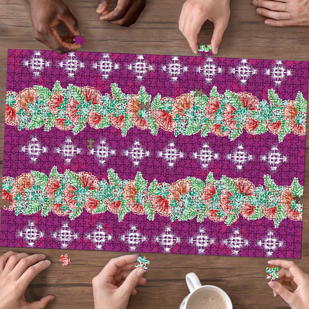 Hawaii Ohia Lehua Puzzle Tropical Vibes Fuchsia