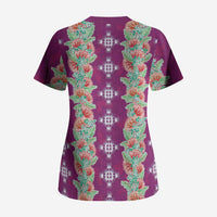 Hawaii Ohia Lehua Scrub Top Tropical Vibes Fuchsia