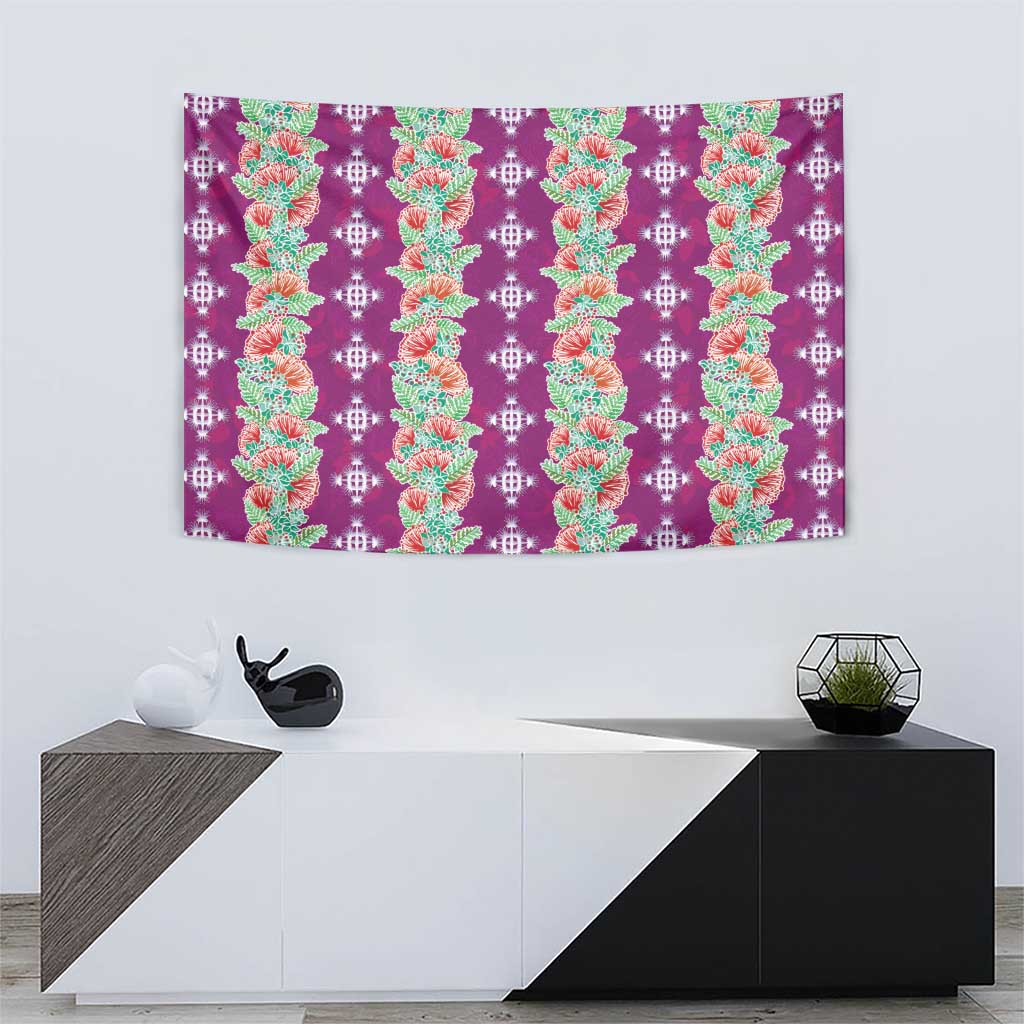 Hawaii Ohia Lehua Tapestry Tropical Vibes Fuchsia