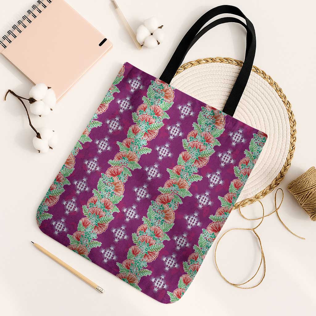 Hawaii Ohia Lehua Tote Bag Tropical Vibes Fuchsia