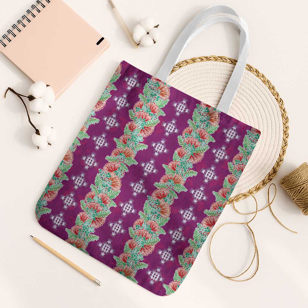 Hawaii Ohia Lehua Tote Bag Tropical Vibes Fuchsia