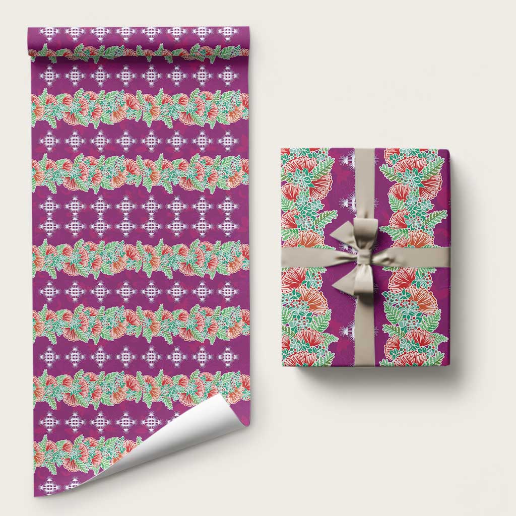 Hawaii Ohia Lehua Wrapping Paper Tropical Vibes Fuchsia