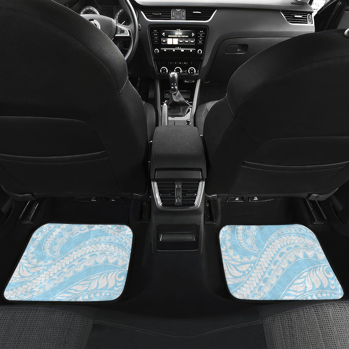 Africa Dashiki Car Mats With Polynesian Pattern Blue Version
