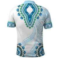 Africa Dashiki Polo Shirt With Polynesian Pattern Blue Version LT05 - Polynesian Pride