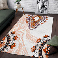 Africa Dashiki Area Rug With Polynesian Pattern Beige Version