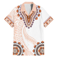 Africa Dashiki Family Matching Mermaid Dress and Hawaiian Shirt With Polynesian Pattern Beige Version LT05 Dad's Shirt - Short Sleeve Beige - Polynesian Pride