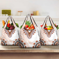 Africa Dashiki Grocery Bag With Polynesian Pattern Beige Version