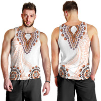Africa Dashiki Men Tank Top With Polynesian Pattern Beige Version LT05 - Polynesian Pride