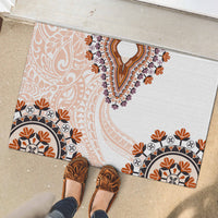 Africa Dashiki Rubber Doormat With Polynesian Pattern Beige Version