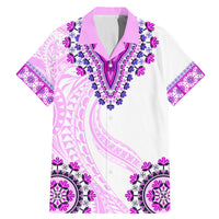 Africa Dashiki Family Matching Mermaid Dress and Hawaiian Shirt With Polynesian Pattern Pink Version LT05 Dad's Shirt - Short Sleeve Pink - Polynesian Pride