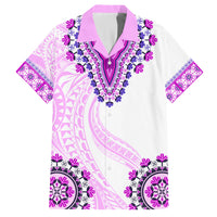Africa Dashiki Family Matching Summer Maxi Dress and Hawaiian Shirt With Polynesian Pattern Pink Version LT05 Dad's Shirt - Short Sleeve Pink - Polynesian Pride