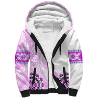 Africa Dashiki Sherpa Hoodie With Polynesian Pattern Pink Version LT05 Unisex Pink - Polynesian Pride