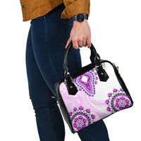 Africa Dashiki Shoulder Handbag With Polynesian Pattern Pink Version