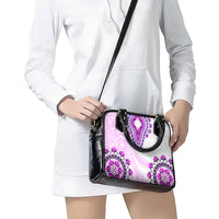 Africa Dashiki Shoulder Handbag With Polynesian Pattern Pink Version