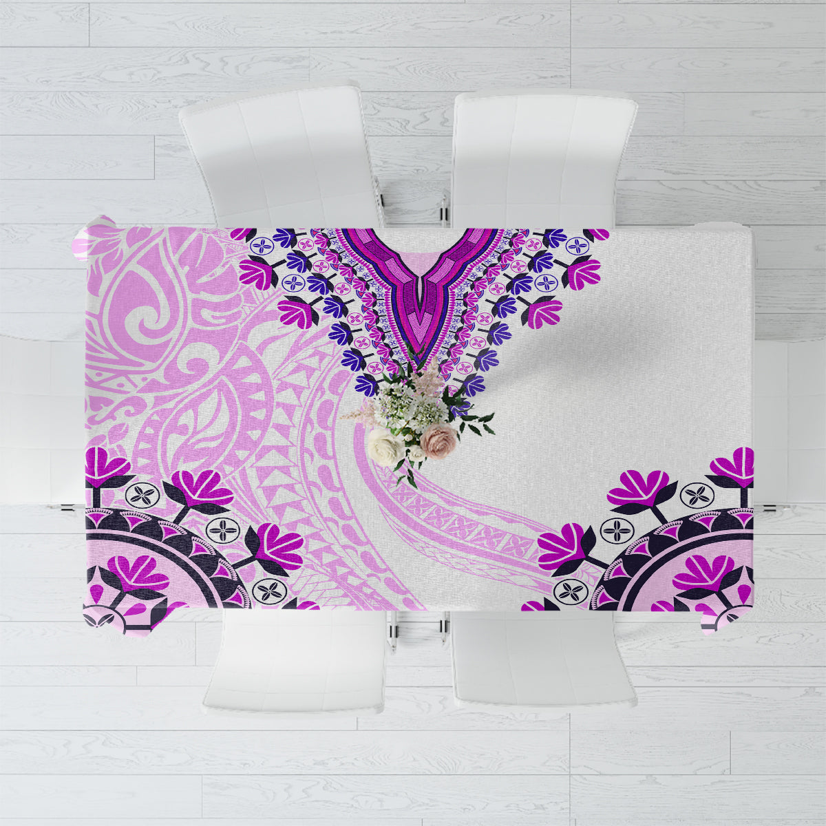 Africa Dashiki Tablecloth With Polynesian Pattern Pink Version LT05 Pink - Polynesian Pride