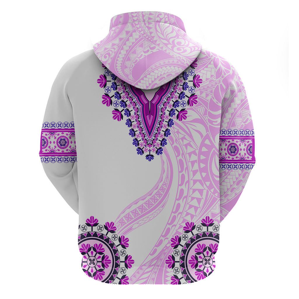 Africa Dashiki Zip Hoodie With Polynesian Pattern Pink Version LT05 - Polynesian Pride