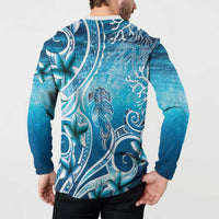 Polynesia World Ocean Day Button Sweatshirt Ocean Style