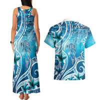Polynesia World Ocean Day Couples Matching Tank Maxi Dress and Hawaiian Shirt Ocean Style LT05 - Polynesian Pride
