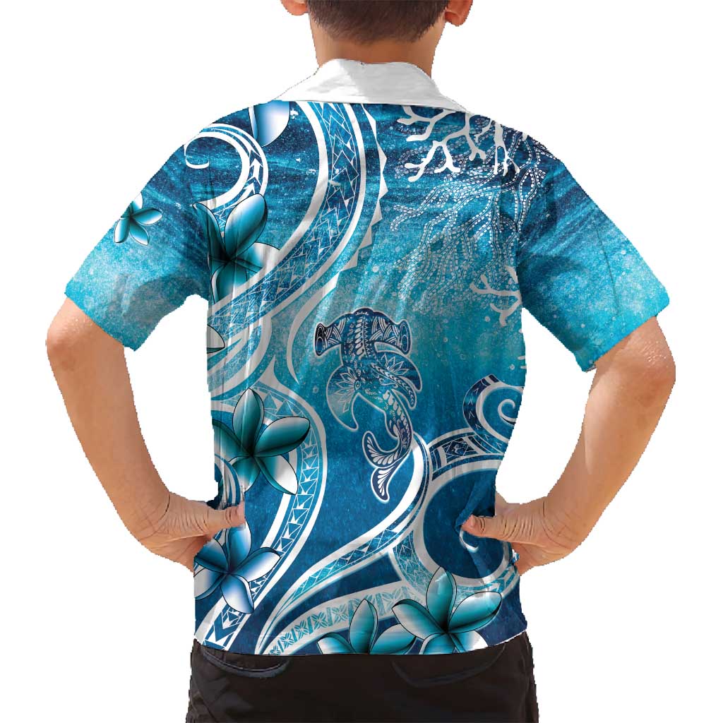 Polynesia World Ocean Day Family Matching Long Sleeve Bodycon Dress and Hawaiian Shirt Ocean Style