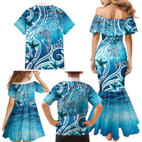 Polynesia World Ocean Day Family Matching Mermaid Dress and Hawaiian Shirt Ocean Style