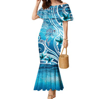 Polynesia World Ocean Day Family Matching Mermaid Dress and Hawaiian Shirt Ocean Style