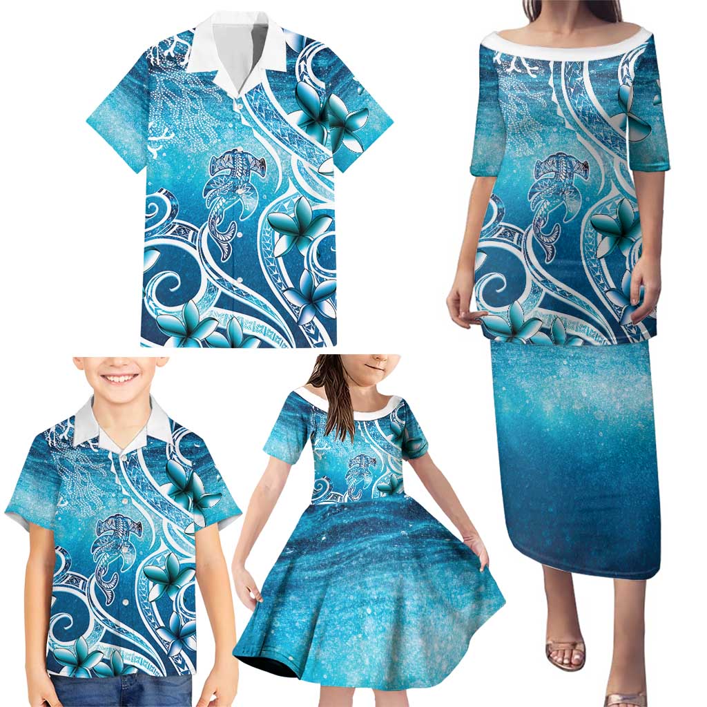 Polynesia World Ocean Day Family Matching Puletasi and Hawaiian Shirt Ocean Style