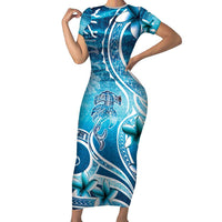 Polynesia World Ocean Day Family Matching Short Sleeve Bodycon Dress and Hawaiian Shirt Ocean Style