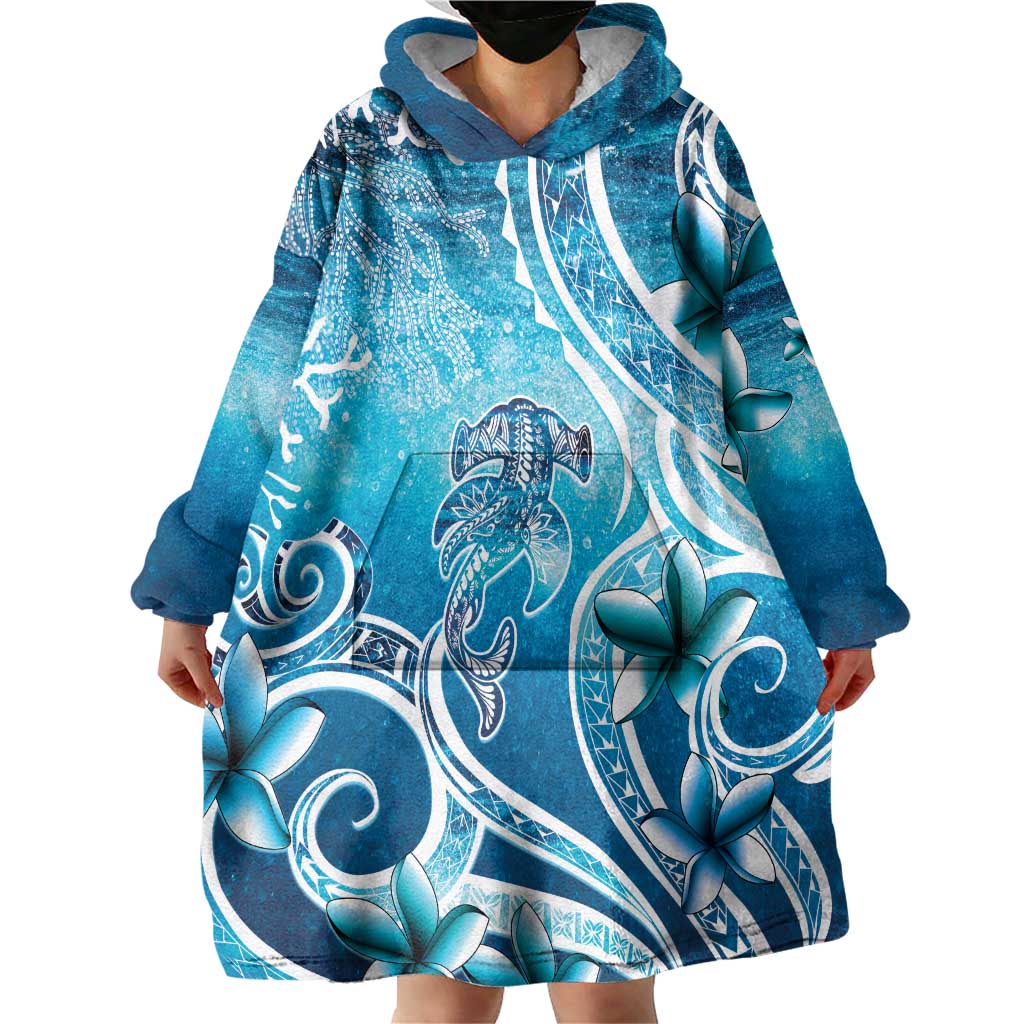 Polynesia World Ocean Day Wearable Blanket Hoodie Ocean Style