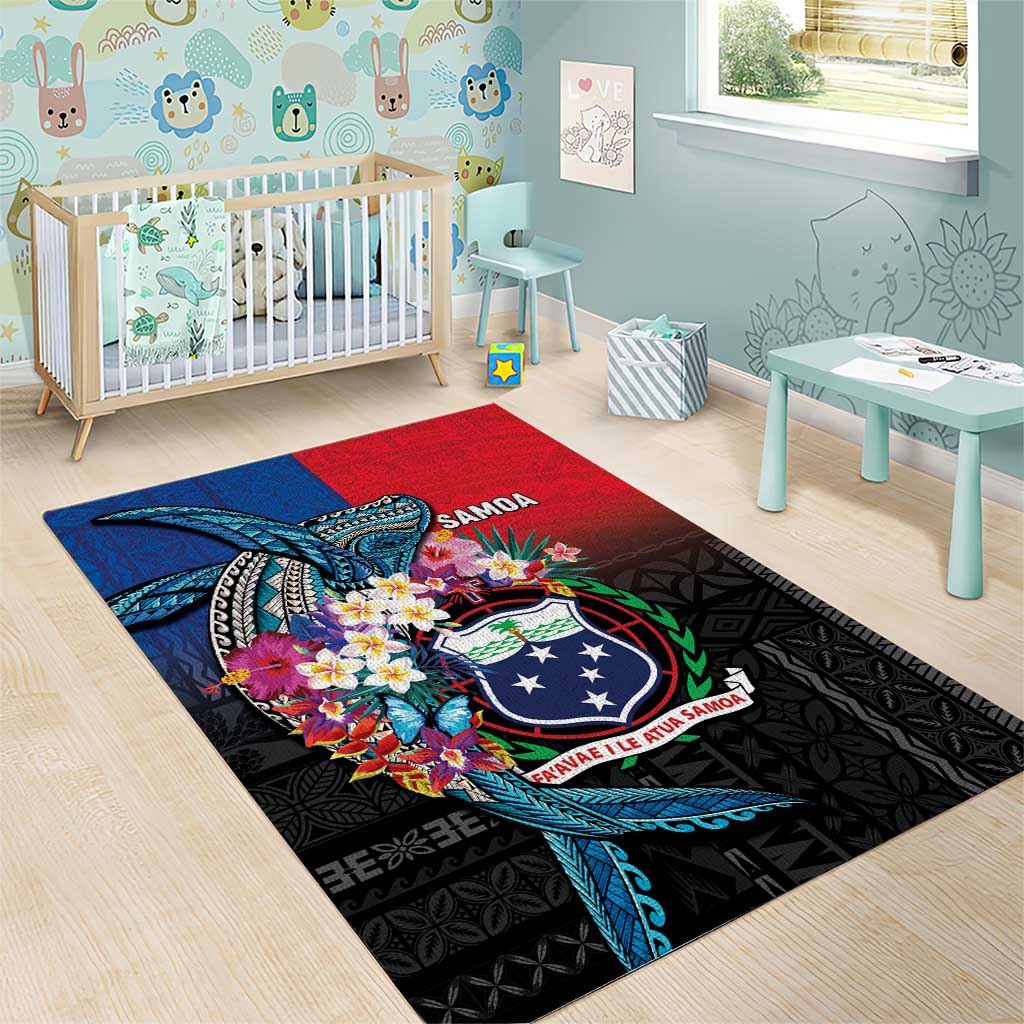 Samoa Area Rug Humpback Whale Siapo Pattern